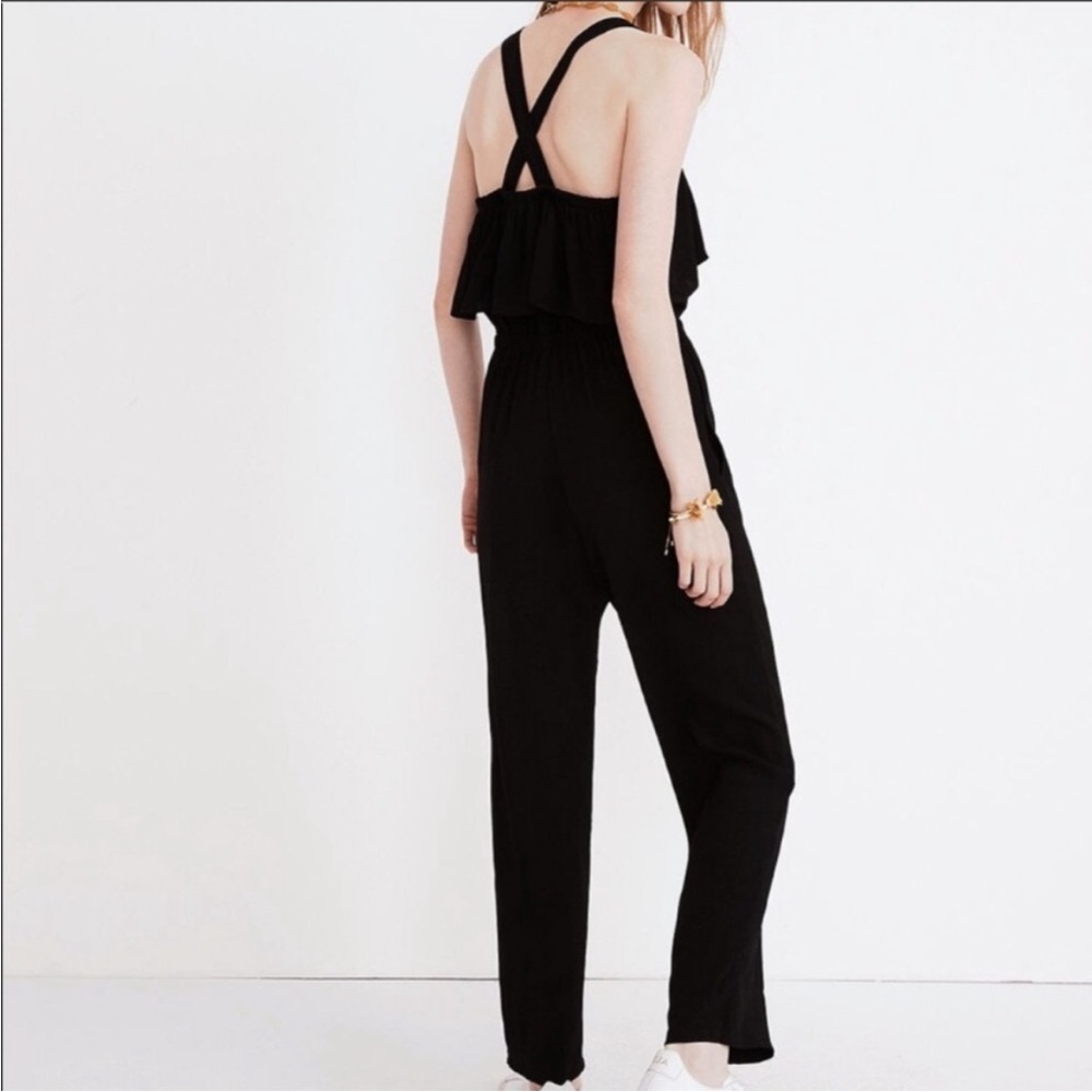 Madewell Ruffle Jumpsuit Black